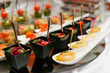 Various snacks on table