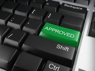 Poster - keyboard with approved button