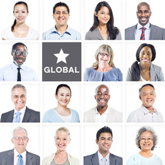 Sticker - Portrait of Multiethnic Diverse Business People