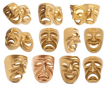 Set Of Theatrical Mask Isolated
