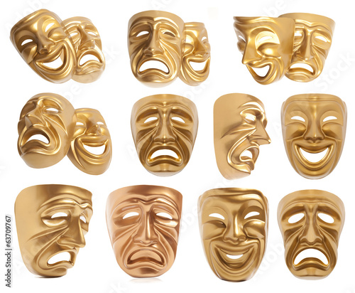 Fotografía Set of theatrical mask isolated