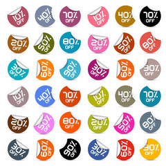 Sticker - Colorful Vector Discount Stickers, Labels Set