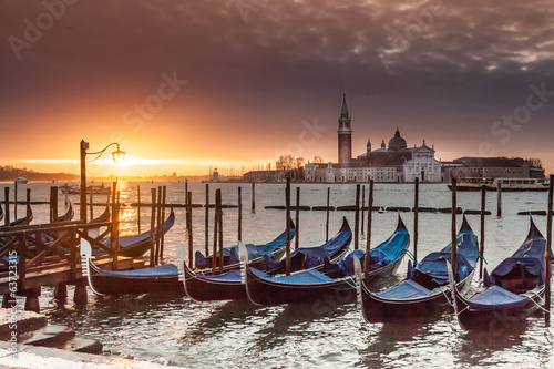 Nowoczesny obraz na płótnie Gondolas Venice 