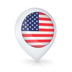 Canvas Print - Icon with American flag.