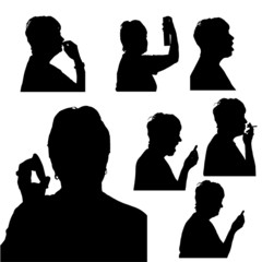 Poster - Vector silhouette of woman.