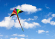 kite soars in the sky with clouds