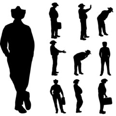 Poster - Vector silhouette of businesman.