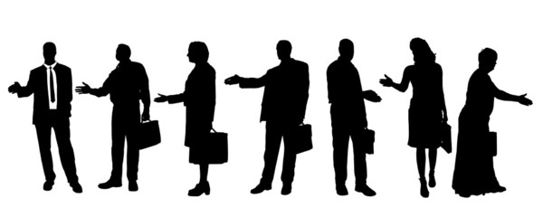 Sticker - Vector silhouettes of business people.