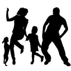 Wall Mural - Vector silhouette of people.