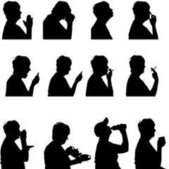 Poster - Vector silhouette of woman.