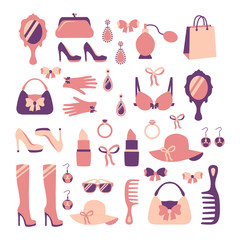 Wall Mural - Woman accessories icon set