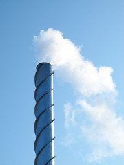 Wall Mural - Steel smoking stack of the modern boiler-house 