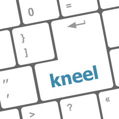 Poster - kneel word on computer keyboard keys