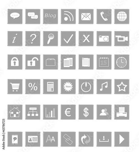 Set Of Icons For The Web In Gray Colors This Stock Set Of Icons For The Web In Gray Colors