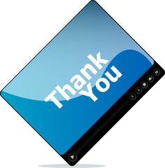 Poster - thank you on media player interface
