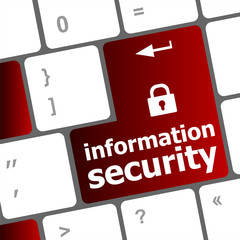Poster - Privacy: computer keyboard with Closed Padlock Security