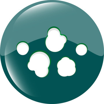 abstract cloud web icon, button isolated on white