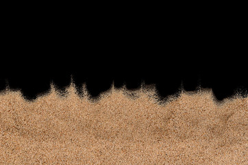 The sand on the black background