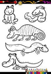 Wall Mural - cartoon animals set for coloring book