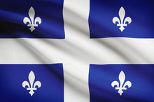 Series Of Ruffled Flags. Quebec.