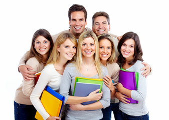 Sticker - Group of happy students.