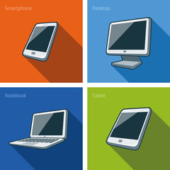 Wall Mural - screen electronics devices illustration