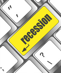 Poster - recession button on computer keyboard key