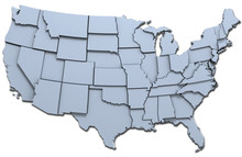USA America States National Map