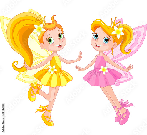 Naklejka na szafę Two cute fairies