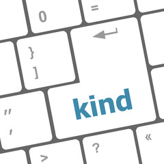 Poster - kind on computer keyboard key enter button