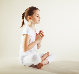 Wall Mural - Young girl meditate