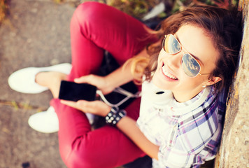 Poster - girl with headphones listening to music