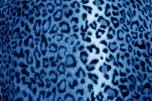 Blue Retro Leopard Animal Print Fur Pattern - Fabric
