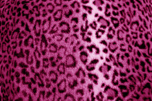 Pink / Purple Leopard Animal Print Fur Pattern - Fabric