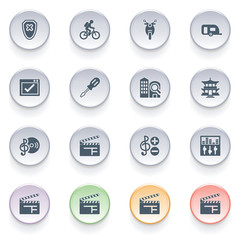 Sticker - Icons for web on color buttons.