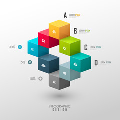 Wall Mural - Vector template for infographic or web design