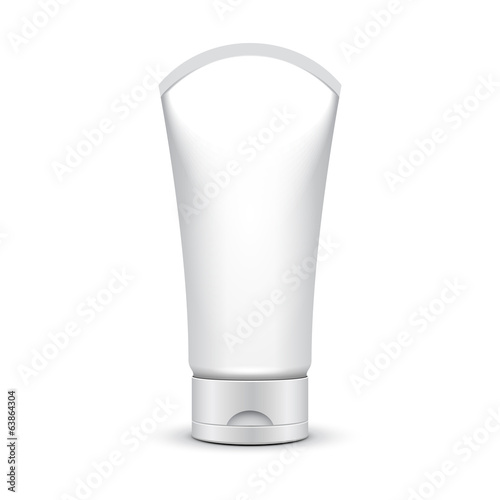 Fotografie, Obraz Tube Of Cream Or Gel Grayscale Silver White Clean