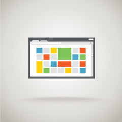 Aufkleber - Browser window with color tile. Design template