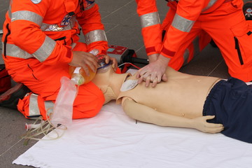 hands of health care professionals who practice resuscitation