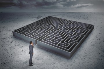 Poster - Composite image of thinking businessman