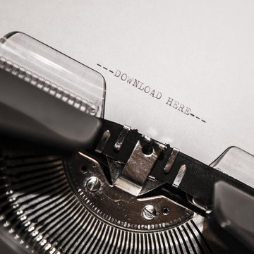 old typewriter with text download here