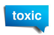 Toxic blue 3d realistic paper speech bubble isolated on white