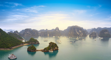 Wall Mural - Halong bay Vietnam panoramic view