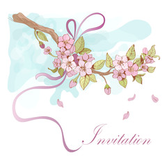 Poster - Sakura cherry invitation