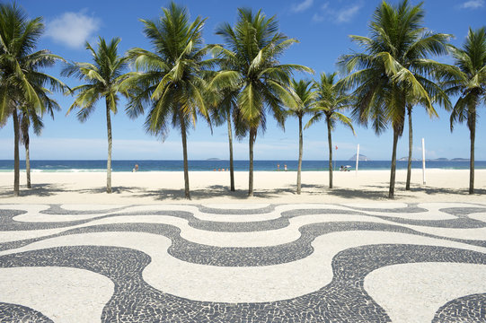 copacabana beach boardwalk pattern rio de janeiro brazil