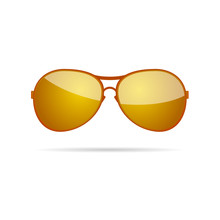 Gold Sunglasses Classic Color Vector