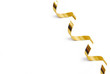 golden confetti serpentine ribbon isolated on white