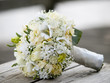 Beautiful wedding bouquet with white flowers