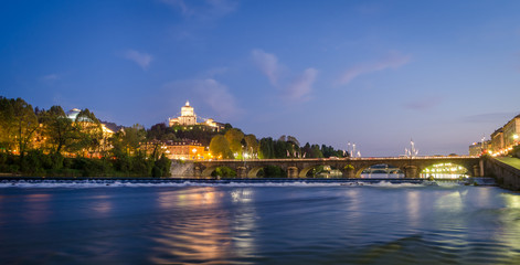 Wall Mural - Turin (Torino), River Po and Murazzi