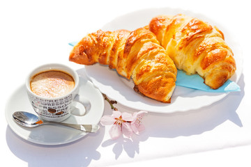 Wall Mural - Coffee and croissants